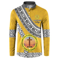 Personalised Anastasis College Button Sweatshirt Tonga Unique Style LT05 Yellow - Polynesian Pride