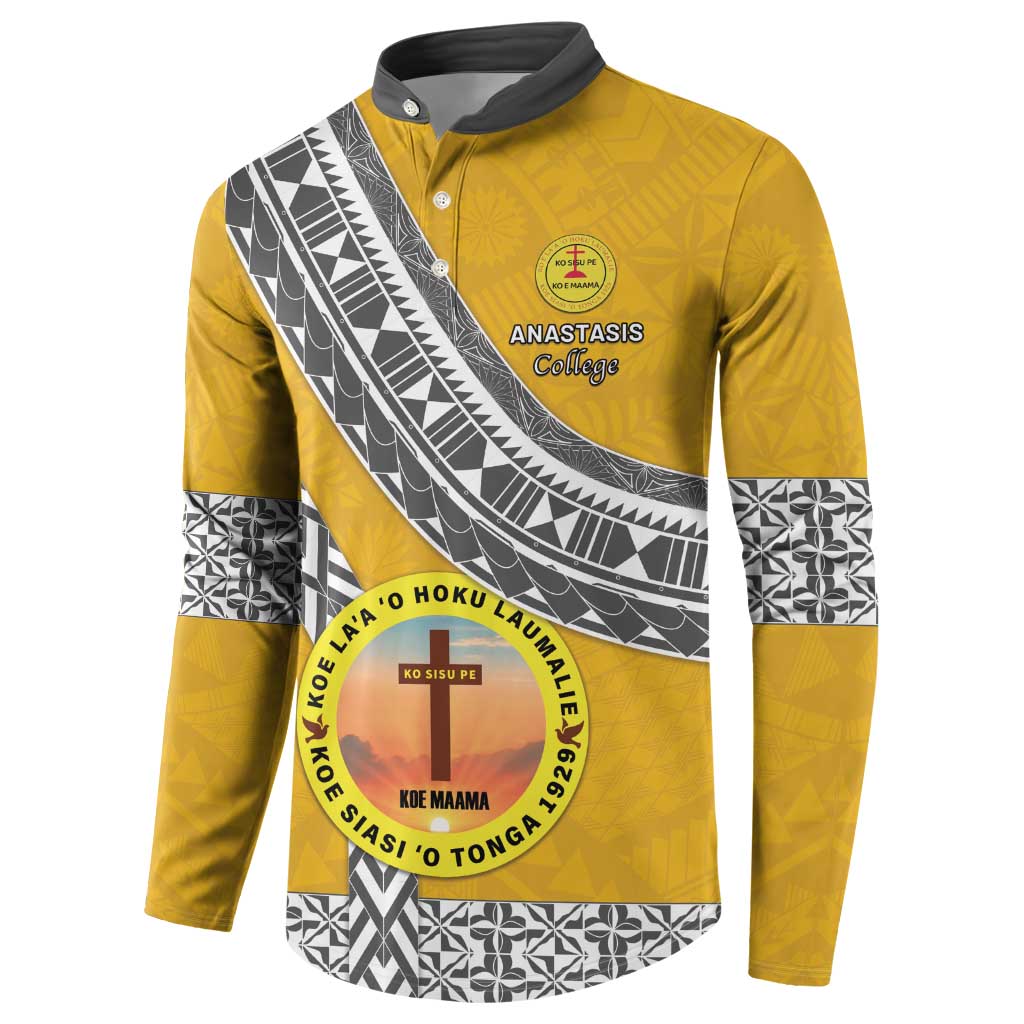 Personalised Anastasis College Button Sweatshirt Tonga Unique Style LT05 - Polynesian Pride