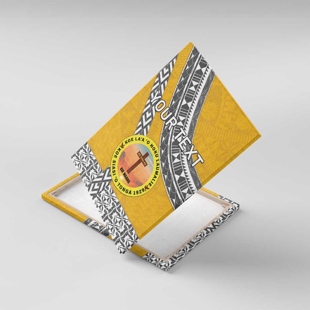 Personalised Anastasis College Canvas Wall Art Tonga Unique Style LT05 With Frame Yellow - Polynesian Pride