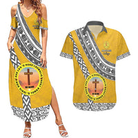 Personalised Anastasis College Couples Matching Summer Maxi Dress and Hawaiian Shirt Tonga Unique Style - Polynesian Pride