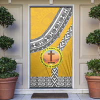 Personalised Anastasis College Door Cover Tonga Unique Style LT05 Yellow - Polynesian Pride