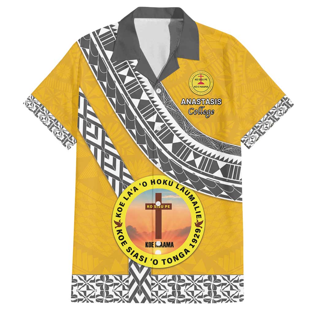 Personalised Anastasis College Family Matching Long Sleeve Bodycon Dress and Hawaiian Shirt Tonga Unique Style - Polynesian Pride