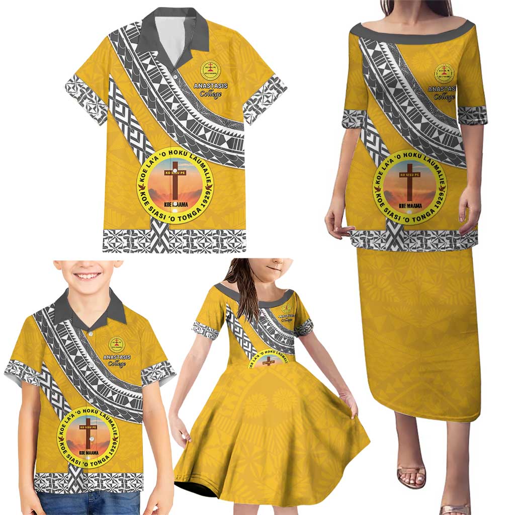 Personalised Anastasis College Family Matching Puletasi and Hawaiian Shirt Tonga Unique Style LT05 - Polynesian Pride
