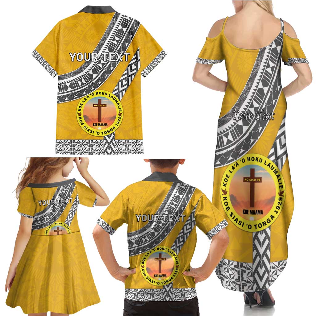 Personalised Anastasis College Family Matching Summer Maxi Dress and Hawaiian Shirt Tonga Unique Style - Polynesian Pride