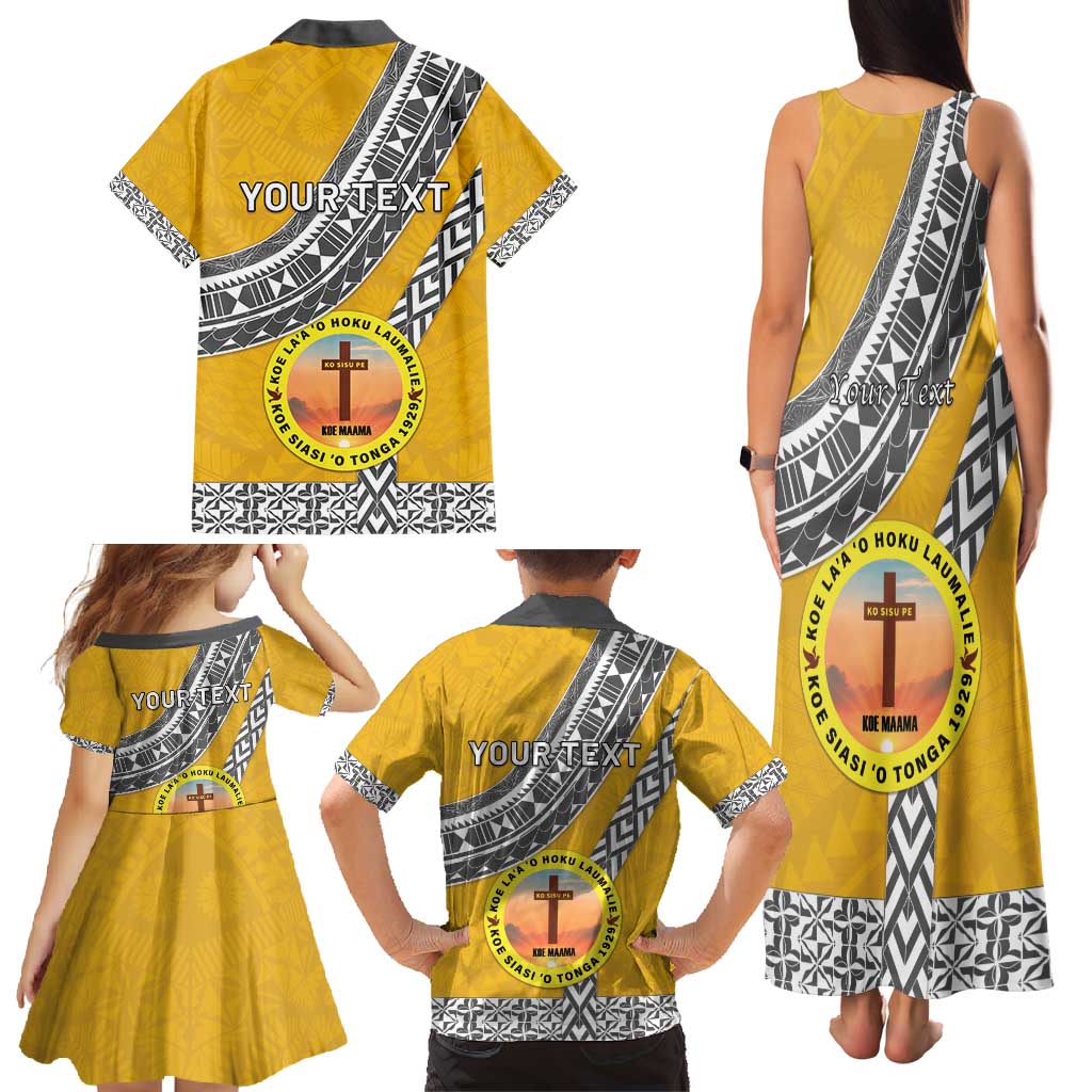 Personalised Anastasis College Family Matching Tank Maxi Dress and Hawaiian Shirt Tonga Unique Style - Polynesian Pride