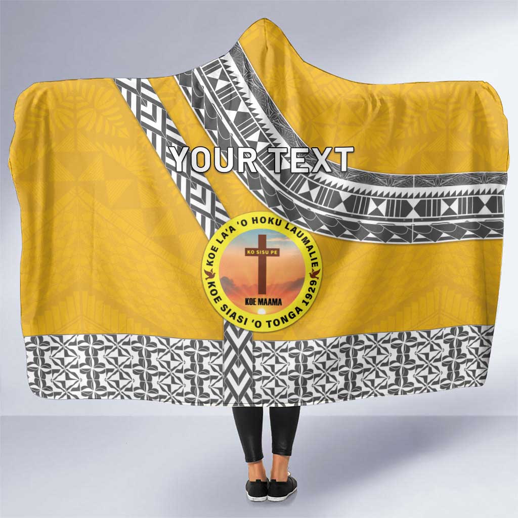 Personalised Anastasis College Hooded Blanket Tonga Unique Style LT05 One Size Yellow - Polynesian Pride