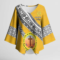 Personalised Anastasis College Kimono Sleeve Blouse Tonga Unique Style LT05 Female Yellow - Polynesian Pride