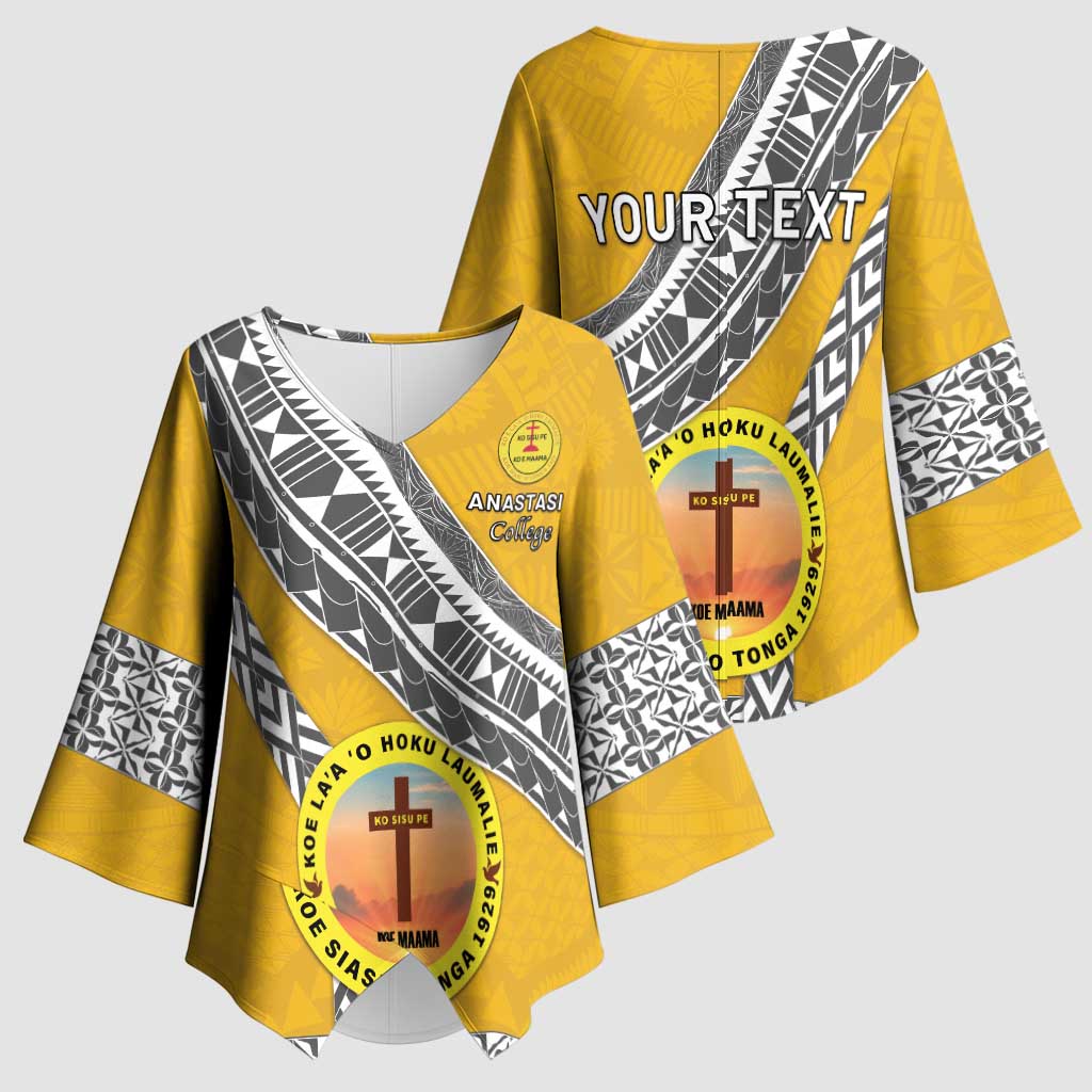 Personalised Anastasis College Kimono Sleeve Blouse Tonga Unique Style LT05 - Polynesian Pride