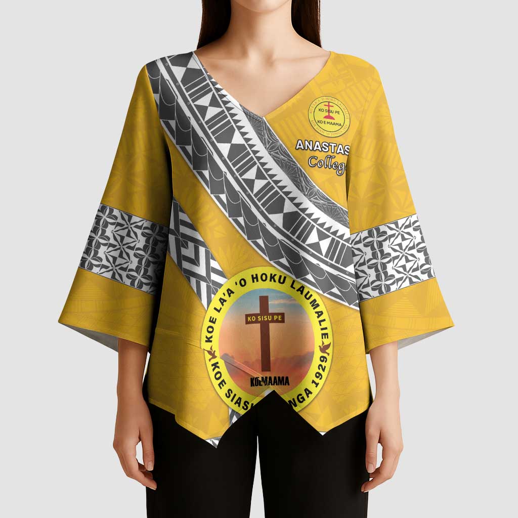 Personalised Anastasis College Kimono Sleeve Blouse Tonga Unique Style LT05 - Polynesian Pride