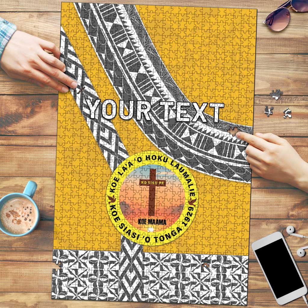 Personalised Anastasis College Puzzle Tonga Unique Style LT05 Yellow - Polynesian Pride