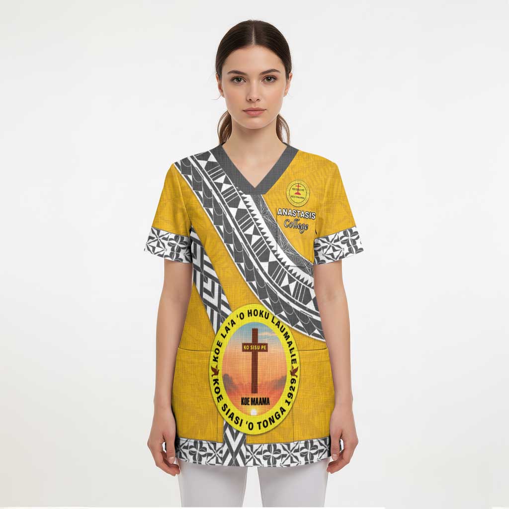 Personalised Anastasis College Scrub Top Tonga Unique Style LT05 - Polynesian Pride