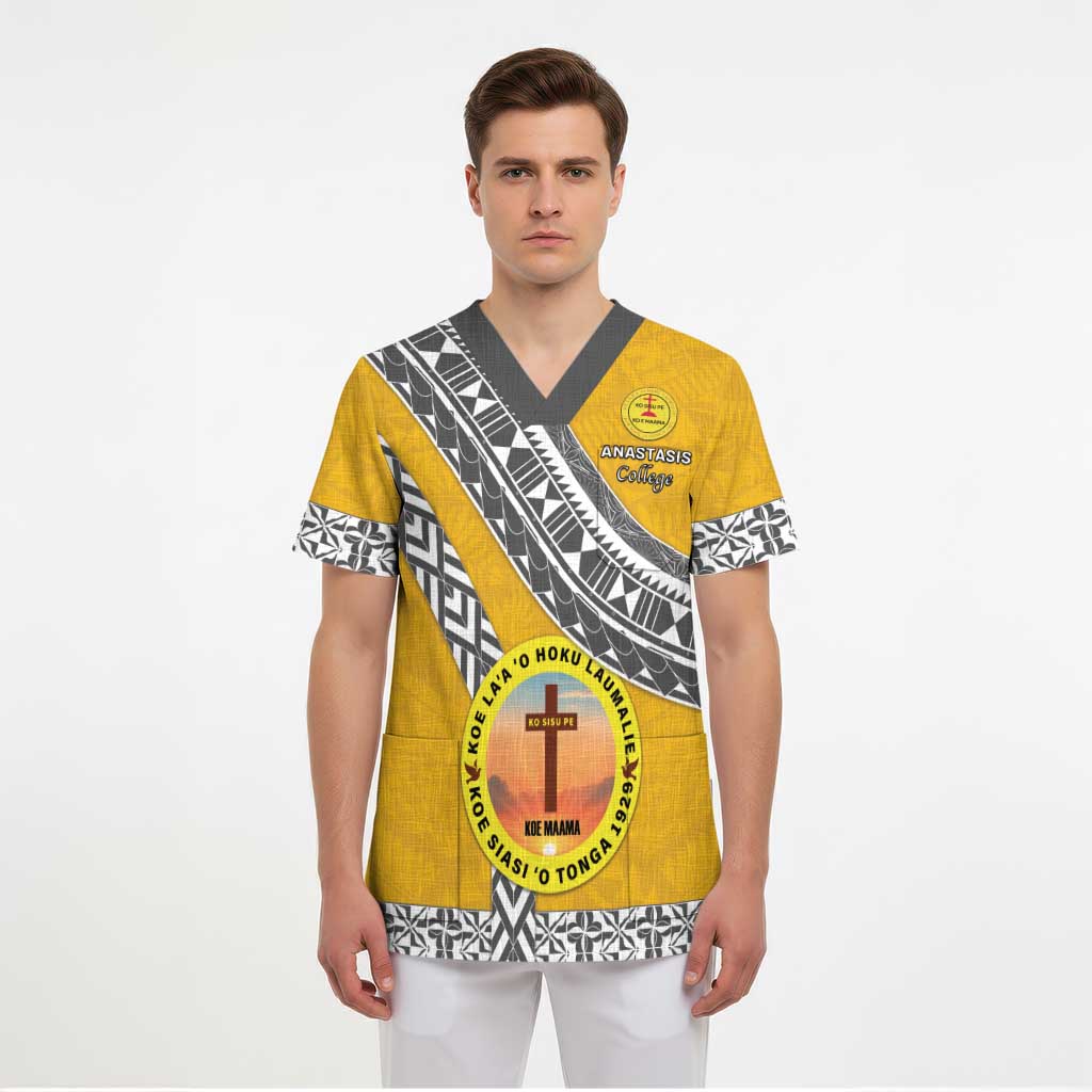 Personalised Anastasis College Scrub Top Tonga Unique Style LT05 - Polynesian Pride