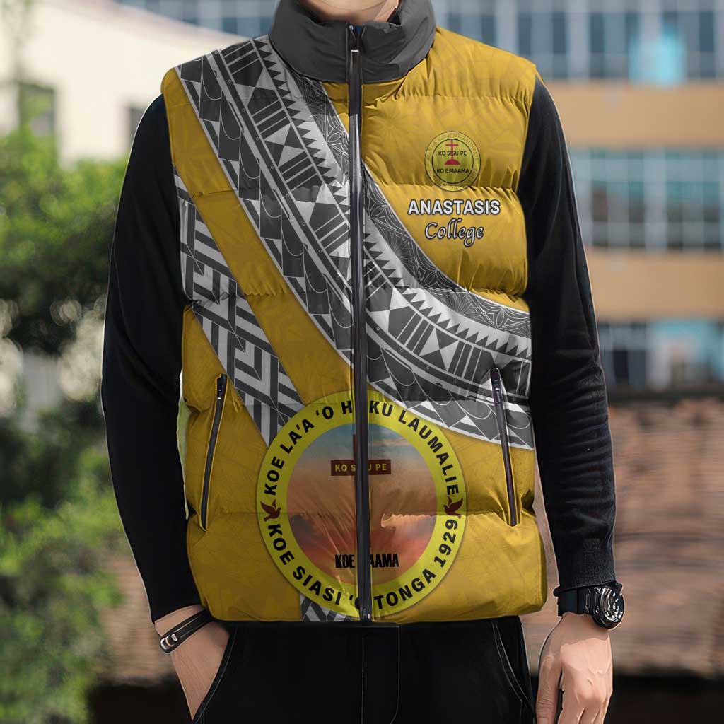 Personalised Anastasis College Sleeveless Puffer Jacket Tonga Unique Style LT05 - Polynesian Pride