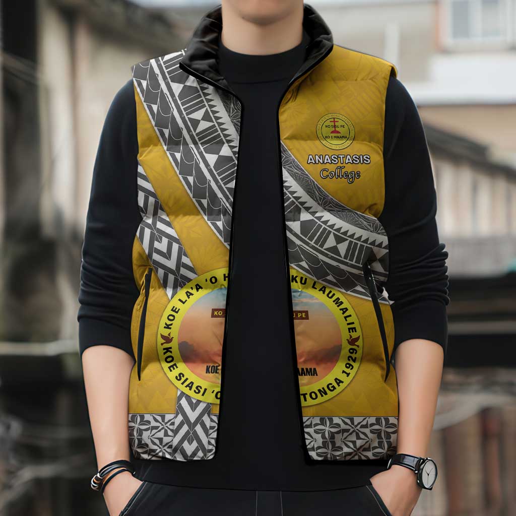 Personalised Anastasis College Sleeveless Puffer Jacket Tonga Unique Style LT05 - Polynesian Pride