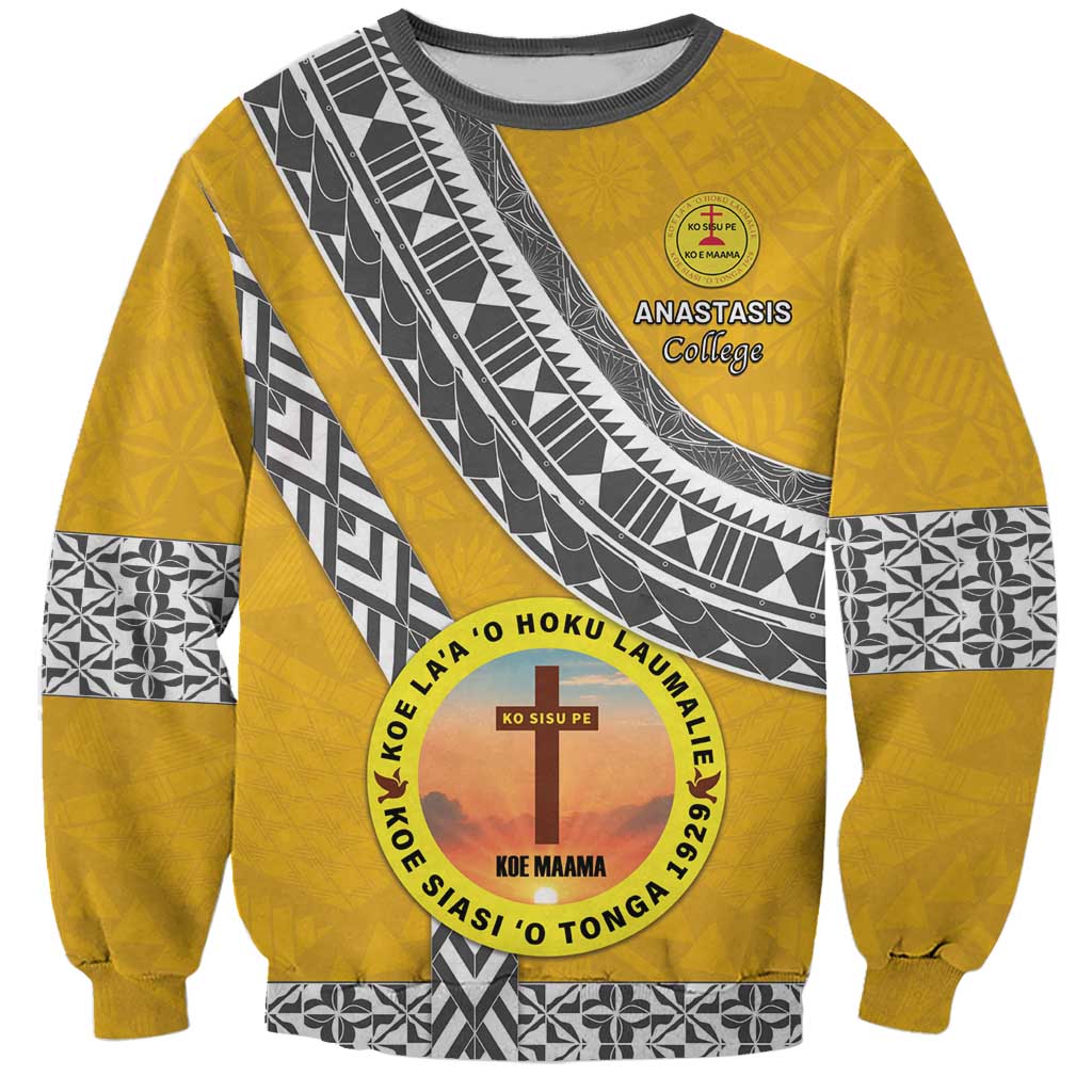 Personalised Anastasis College Sweatshirt Tonga Unique Style LT05 Unisex Yellow - Polynesian Pride