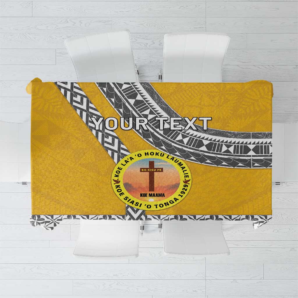 Personalised Anastasis College Tablecloth Tonga Unique Style LT05 Yellow - Polynesian Pride