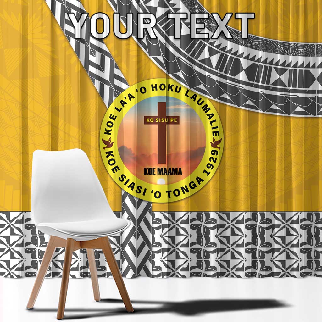 Personalised Anastasis College Window Curtain Tonga Unique Style - Polynesian Pride