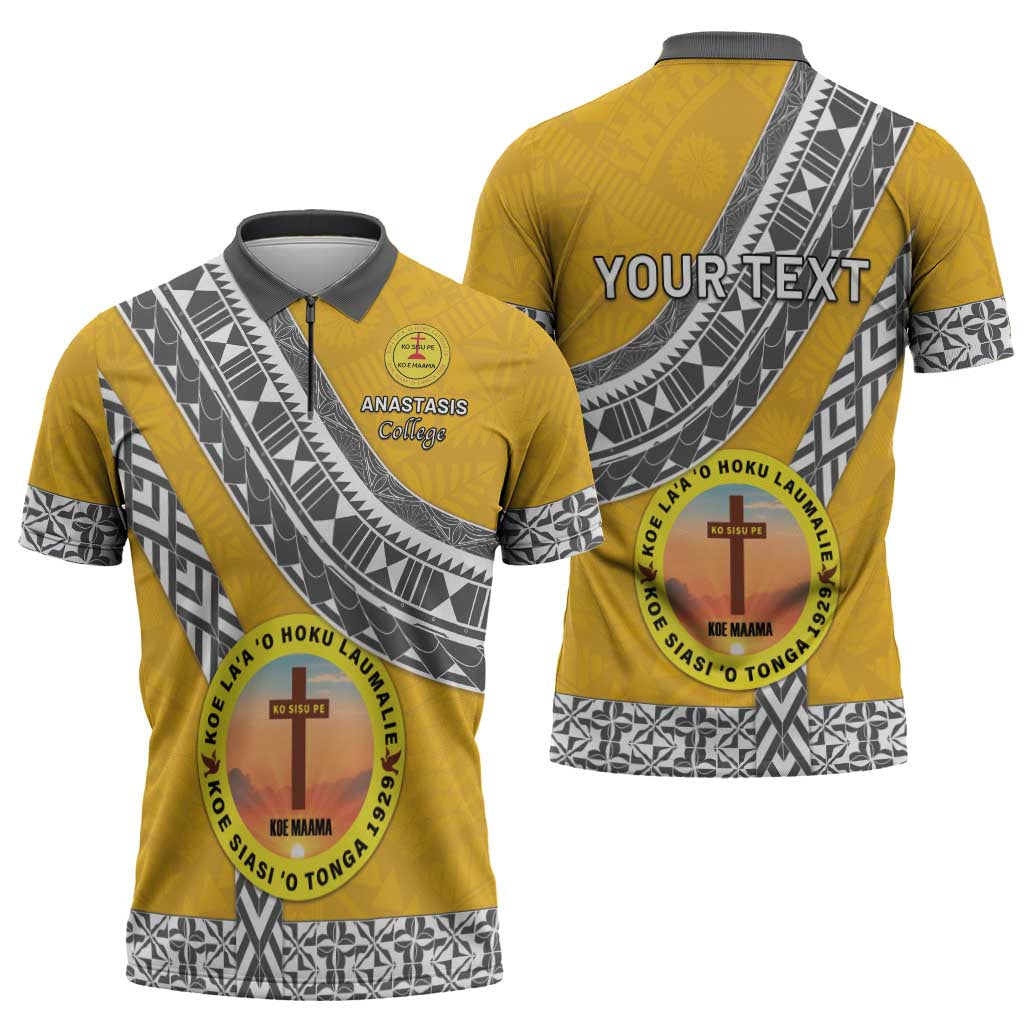 Personalised Anastasis College Zipper Polo Shirt Tonga Unique Style LT05 - Polynesian Pride