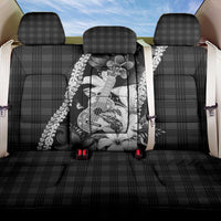 Hawaii Ukulele Back Car Seat Cover Tropical Flowers With Palaka Effect Black Version - Polynesian Pride