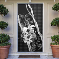 Hawaii Ukulele Door Cover Tropical Flowers With Palaka Effect Black Version LT05 Black - Polynesian Pride