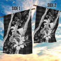 Hawaii Ukulele Garden Flag Tropical Flowers With Palaka Effect Black Version LT05 - Polynesian Pride
