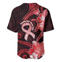 Heart Health Awareness Baseball Jersey Warrior Wears Red Polynesian Style