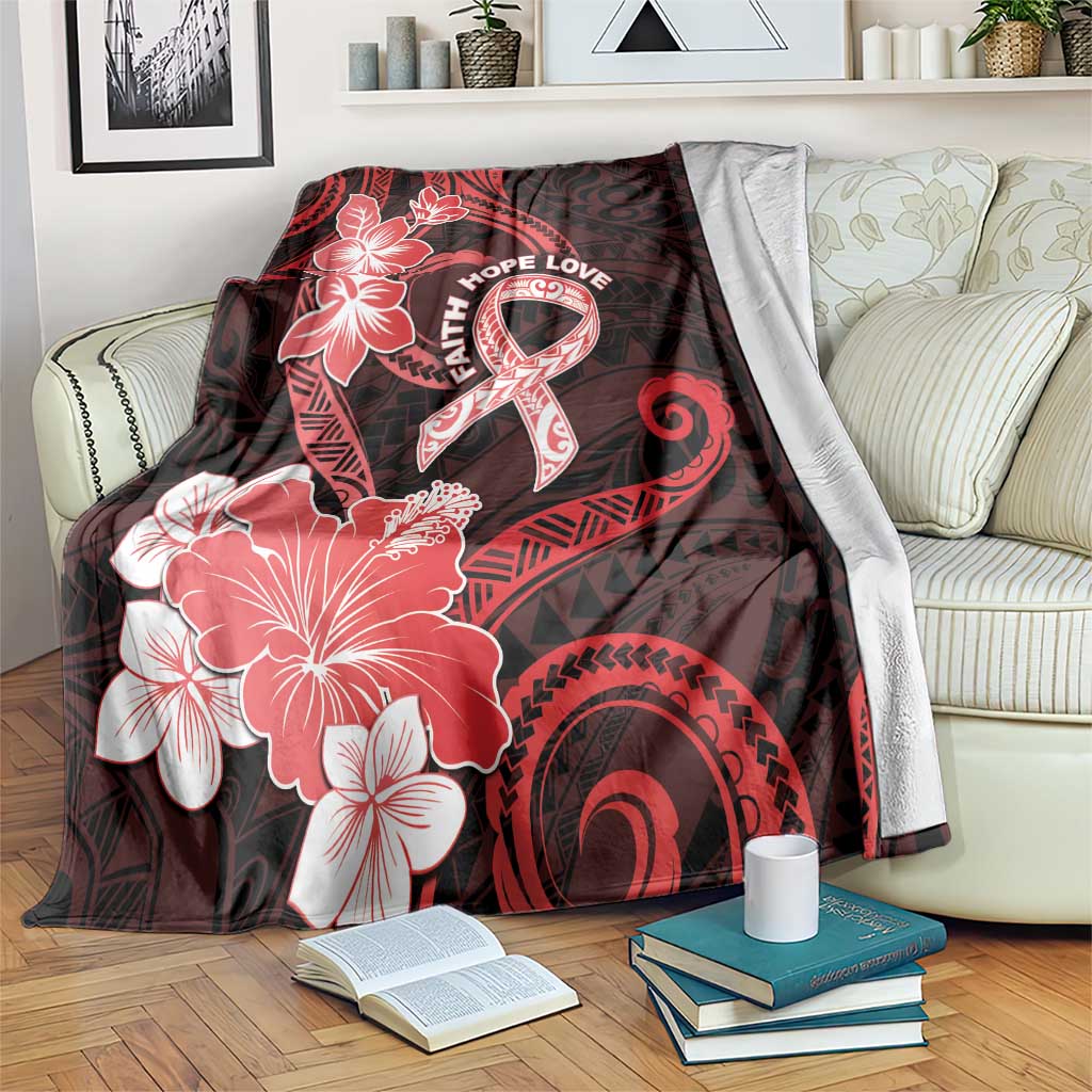 Heart Health Awareness Blanket Warrior Wears Red Polynesian Style LT05 Red - Polynesian Pride