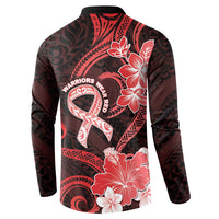 Heart Health Awareness Button Sweatshirt Warrior Wears Red Polynesian Style LT05 - Polynesian Pride