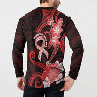 Heart Health Awareness Button Sweatshirt Warrior Wears Red Polynesian Style LT05 - Polynesian Pride