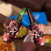 Heart Health Awareness 4 in 1 Can Cooler Tumbler Warrior Wears Red Polynesian Style LT05 - Polynesian Pride