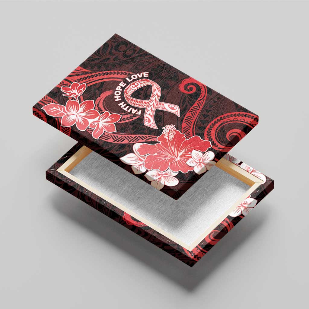 Heart Health Awareness Canvas Wall Art Warrior Wears Red Polynesian Style LT05 - Polynesian Pride