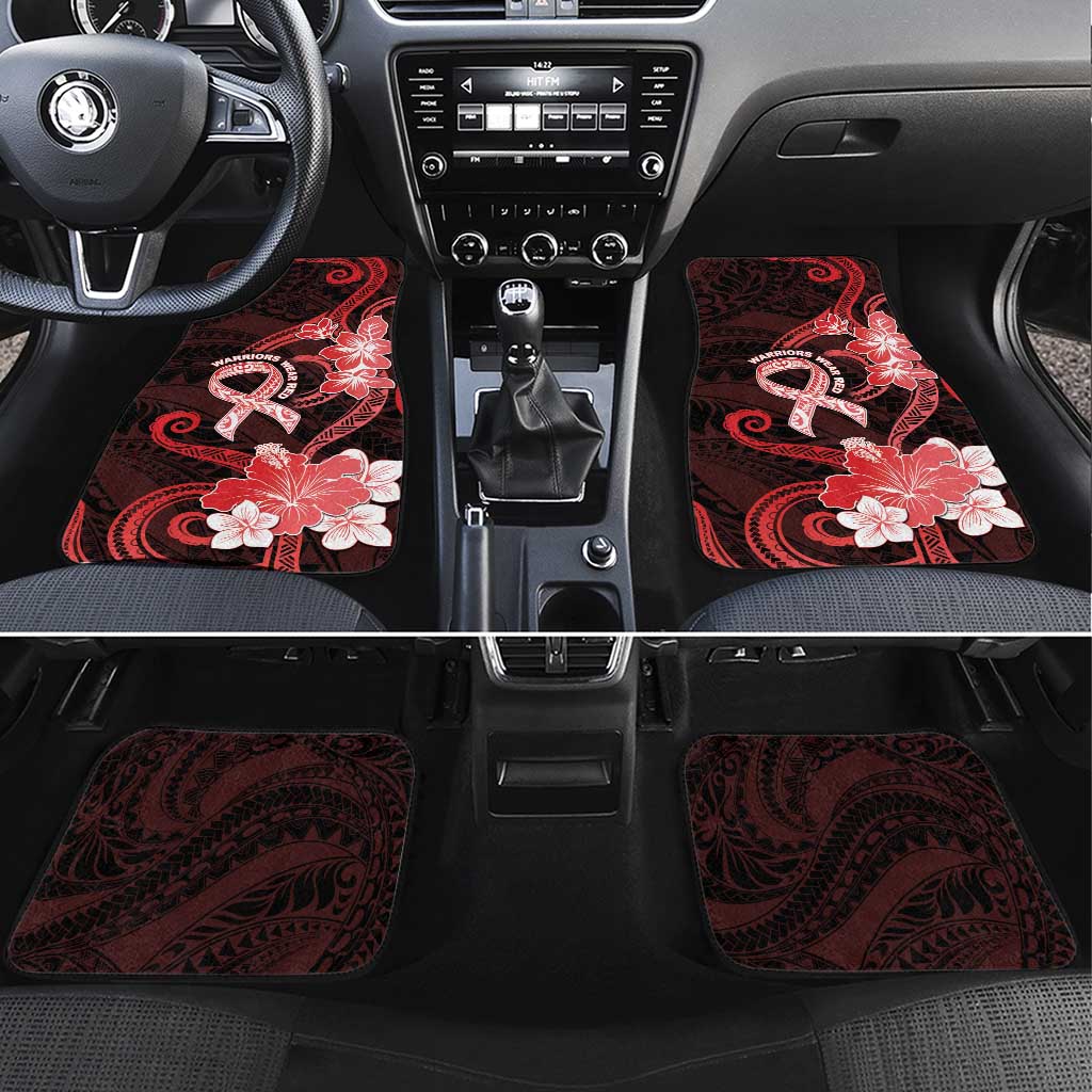 Heart Health Awareness Car Mats Warrior Wears Red Polynesian Style