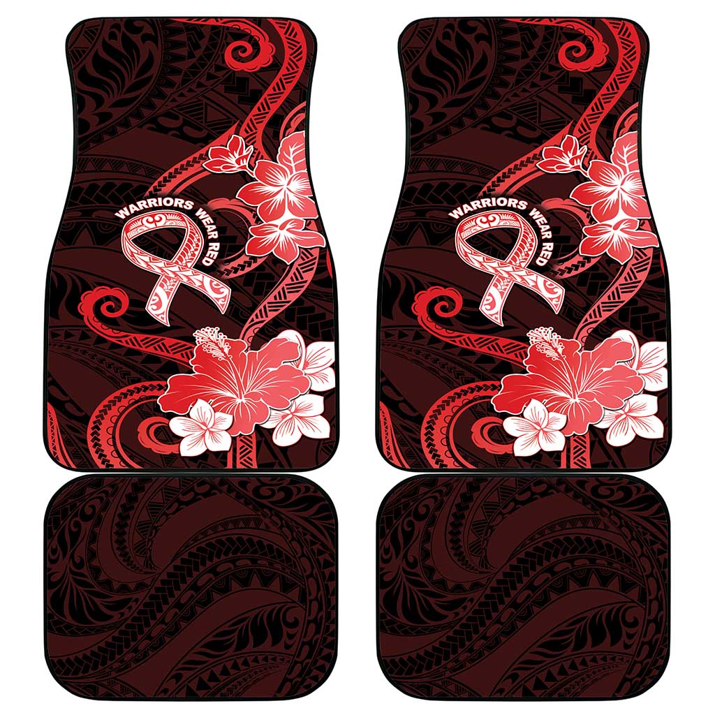 Heart Health Awareness Car Mats Warrior Wears Red Polynesian Style LT05 - Polynesian Pride
