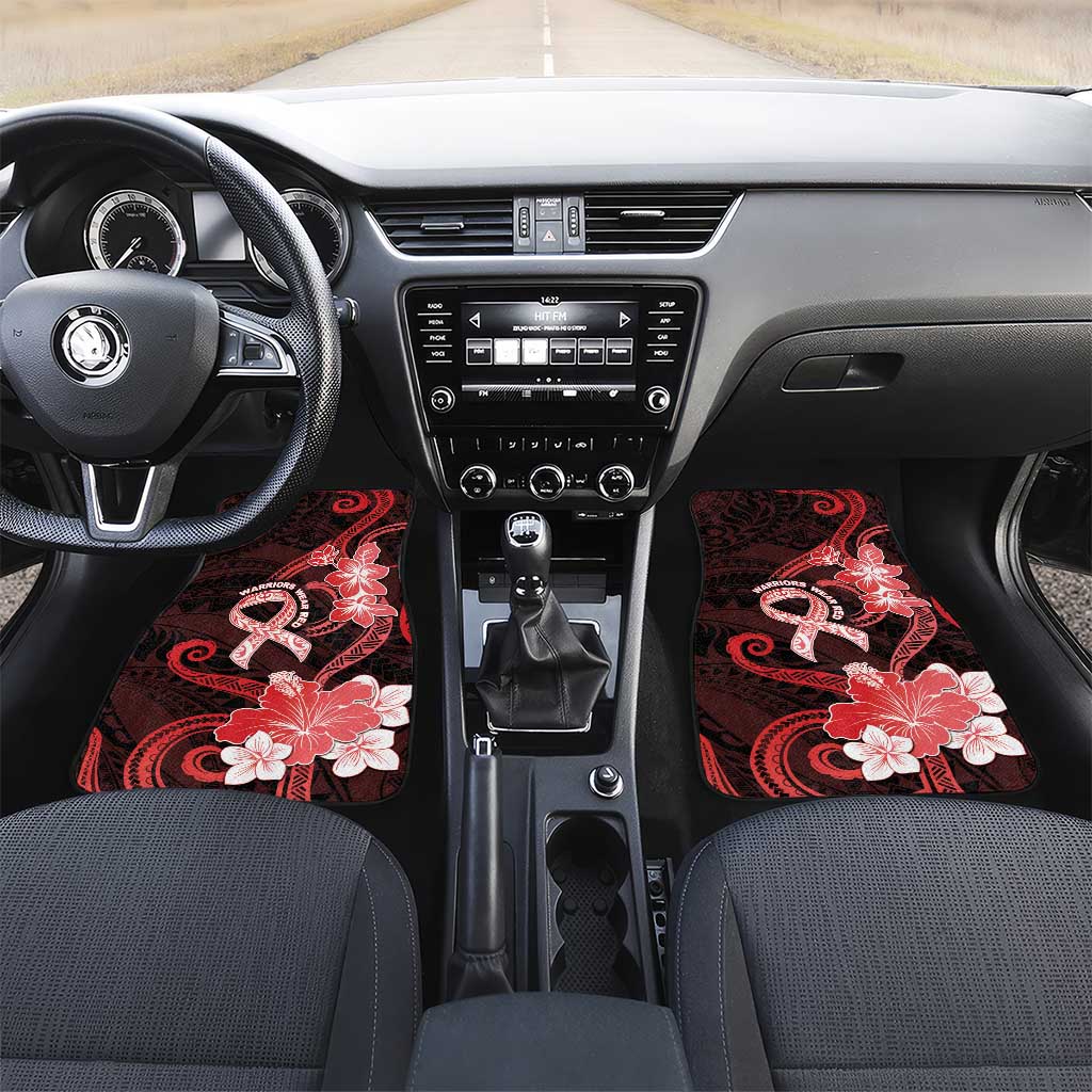 Heart Health Awareness Car Mats Warrior Wears Red Polynesian Style LT05 Set 2pcs - Front Red - Polynesian Pride
