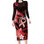 Heart Health Awareness Family Matching Long Sleeve Bodycon Dress and Hawaiian Shirt Warrior Wears Red Polynesian Style