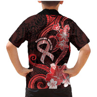 Heart Health Awareness Family Matching Mermaid Dress and Hawaiian Shirt Warrior Wears Red Polynesian Style