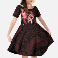 Heart Health Awareness Family Matching Mermaid Dress and Hawaiian Shirt Warrior Wears Red Polynesian Style