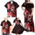 Heart Health Awareness Family Matching Off Shoulder Maxi Dress and Hawaiian Shirt Warrior Wears Red Polynesian Style