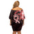 Heart Health Awareness Family Matching Off Shoulder Short Dress and Hawaiian Shirt Warrior Wears Red Polynesian Style