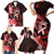 Heart Health Awareness Family Matching Short Sleeve Bodycon Dress and Hawaiian Shirt Warrior Wears Red Polynesian Style