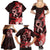 Heart Health Awareness Family Matching Summer Maxi Dress and Hawaiian Shirt Warrior Wears Red Polynesian Style