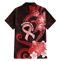 Heart Health Awareness Family Matching Summer Maxi Dress and Hawaiian Shirt Warrior Wears Red Polynesian Style