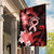 Heart Health Awareness Garden Flag Warrior Wears Red Polynesian Style