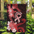 Heart Health Awareness Garden Flag Warrior Wears Red Polynesian Style