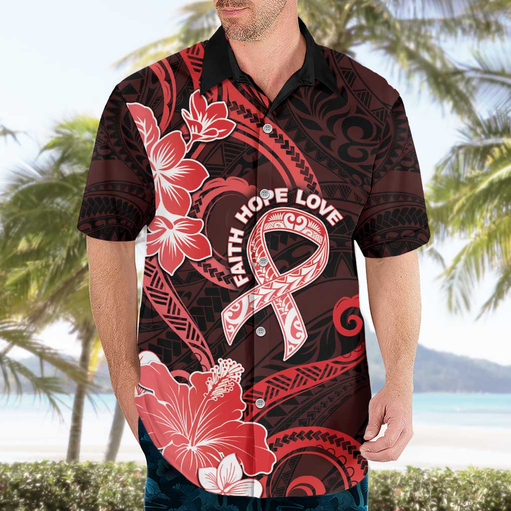 Heart Health Awareness Hawaiian Shirt Warrior Wears Red Polynesian Style