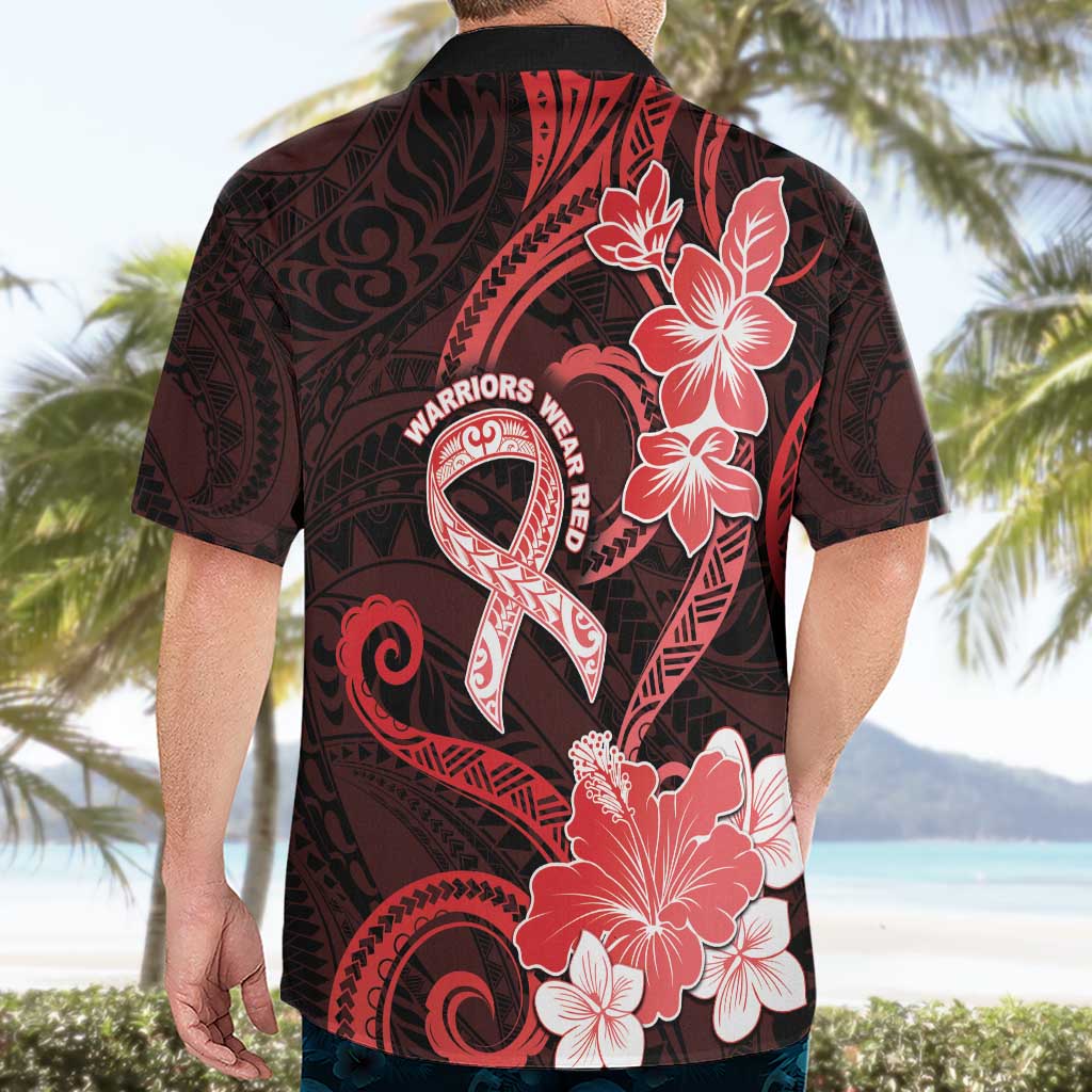Heart Health Awareness Hawaiian Shirt Warrior Wears Red Polynesian Style