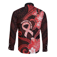 Heart Health Awareness Long Sleeve Button Shirt Warrior Wears Red Polynesian Style LT05 - Polynesian Pride
