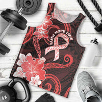 Heart Health Awareness Men Tank Top Warrior Wears Red Polynesian Style LT05 - Polynesian Pride