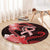 Heart Health Awareness Round Carpet Warrior Wears Red Polynesian Style