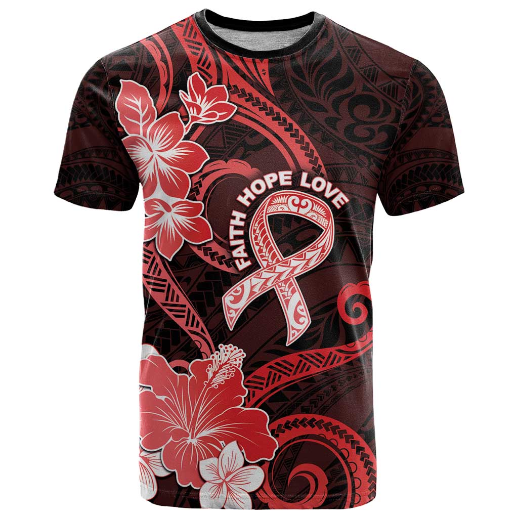 Heart Health Awareness T Shirt Warrior Wears Red Polynesian Style